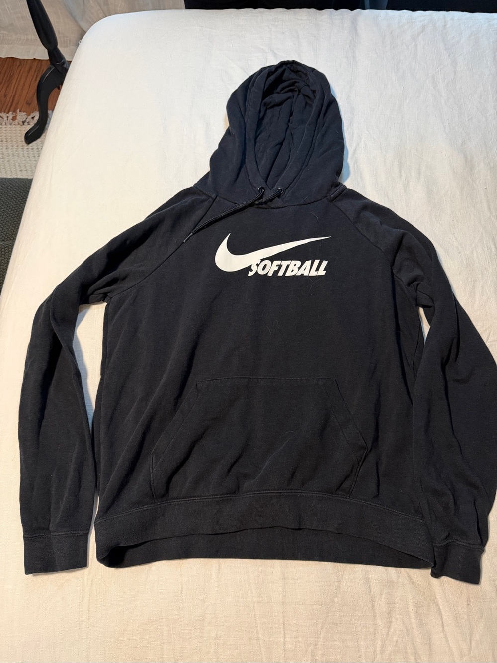 Nike Black Hoodie with White Swoosh Accent